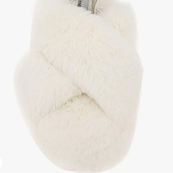 BCBGENERATION Women's Soffi Faux Fur Slippers shoes- Ivory -Size 10 New - Picture 3 of 10